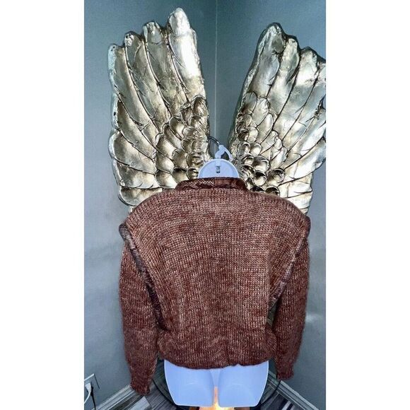 Rare VINTAGE Steven Shatz Wool And Snake Leather Sweater - Picture 8 of 16